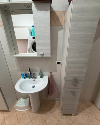 Mobile con specchiera e mobile alto bagno