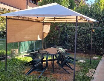 gazebo  3x3 tavolo 4 sedie