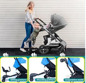 Pedana passeggino universale 2 in 1 con sedile