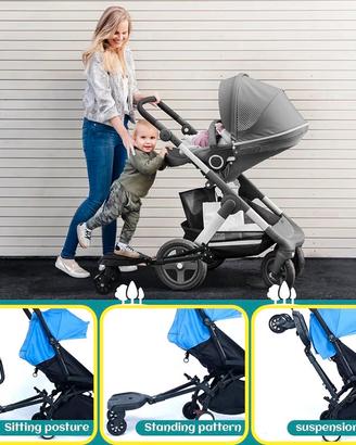 Pedana passeggino universale 2 in 1 con sedile
