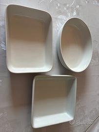 Tris Pirofile in Ceramica Bianca 