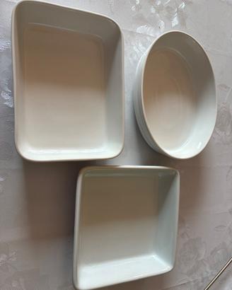 Tris Pirofile in Ceramica Bianca 