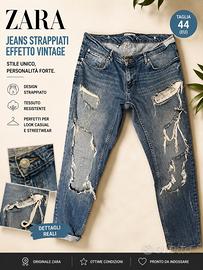 Jeans Zara Donna Denim Strappati
