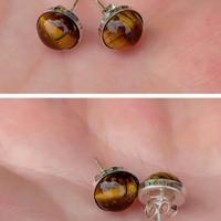 Orecchini in argento 925 e occhio di tigre natural