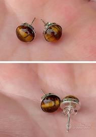 Orecchini in argento 925 e occhio di tigre natural