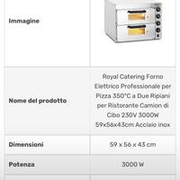 Forno doppia camera per pizza