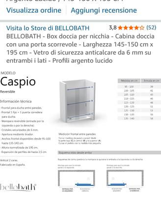 box doccia  145-150
