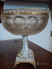 Centrotavola capodimonte e cristallo