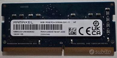 RAM Notebook Ramaxel 8GB PC4 3200AA