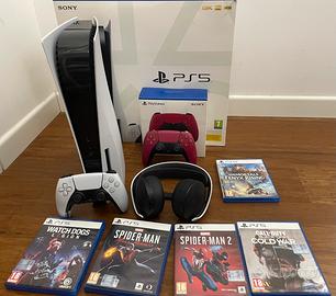 Ps5 Standard+5 giochi+2 controller+cuffie Pulse 3d