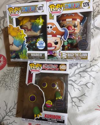 Lotto Funko Pop One Piece Marco, Buggy, Kuriboh