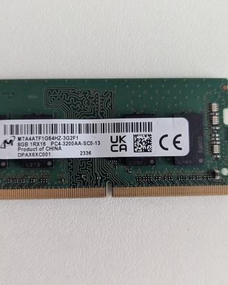 Micron 8GB (1x8GB) DDR4 Memoria RAM