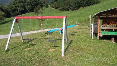 Parco giochi POZZA altalena dondolo tris