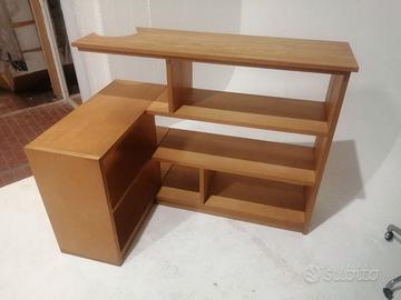 Mobile libreria angolare artigianale