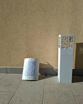 coppia illuminazione esterno lampada parete e palo