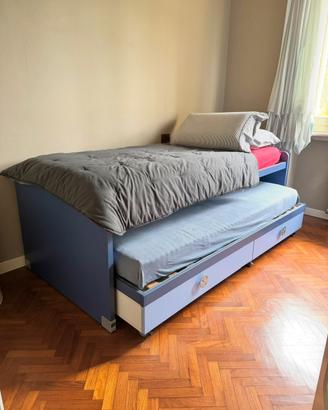 Letto a cassetto signoli + 2 cassetti contenitivi