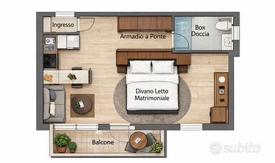 Monolocale comodo x linea verde-750 euro compresi