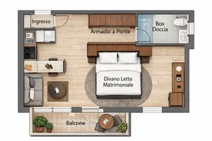 Monolocale comodo x linea verde-750 euro compresi