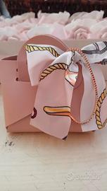 borsettina con fiocco e bracciale  3 pz.