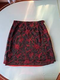 Gonna fantasia Kenzo nera con ricami taglia 40