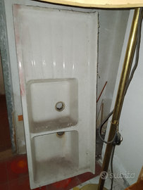 Lavandino doppia vasca ceramica vintage BIELLA