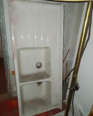 Lavandino doppia vasca ceramica vintage BIELLA