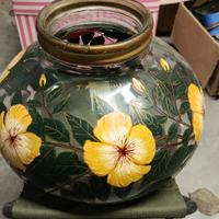 vaso in vetro decorato 30 per 26 cm