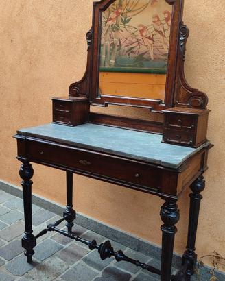 Antica toeletta legno e marmo '800