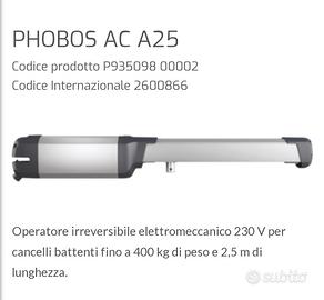 motore cancello a battente BFT PHOBOS AC25