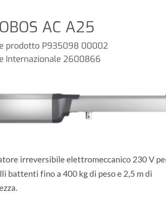 motore cancello a battente BFT PHOBOS AC25