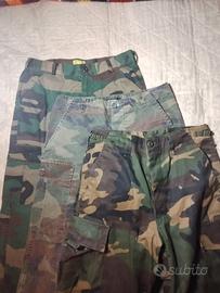 3 x pantaloni militari uomo camo cargo softair