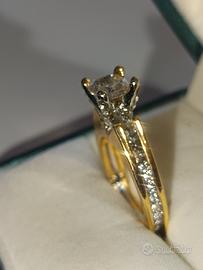 Anello per donna Diamanti ed Oro 18 Kt. filled