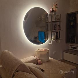 specchio retro illuminato 3000k, diametro 120 cm