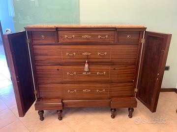 Como' art deco in mogano e marmo