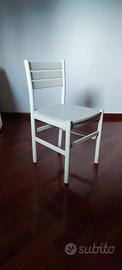 Sedia in legno verniciato bianco 