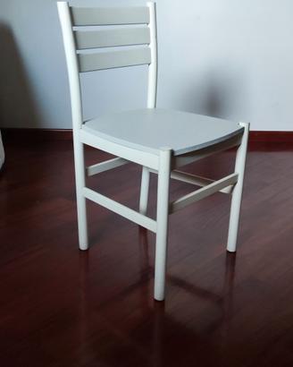 Sedia in legno verniciato bianco 