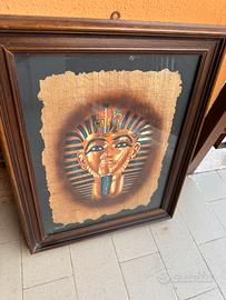 Quadri egiziani su papiro con cornici vintage