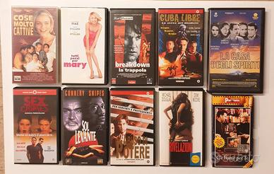 Lotto di 10 VHS Videocassette Film di Vari Generi