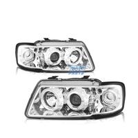 FARI PER AUDI A3 8L 96-00 ANGEL EYES FONDO CROMATO