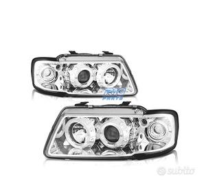FARI PER AUDI A3 8L 96-00 ANGEL EYES FONDO CROMATO