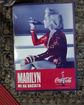 lamiera pubblicitaria coca cola marilyn cm45x32