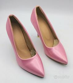 Scarpe donna décolleté rosa lucide