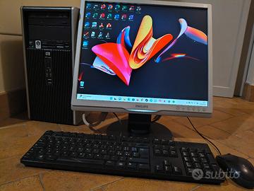 COMPUTER FISSO DESKTOP VELOCE SSD COMPLETO MONITOR