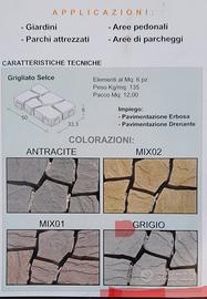 PAVIMENTAZIONE DRENANTE, ERBOSA,PER GIARDINI,PARCH