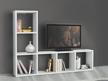 Mobile libreria porta tv bianco frassinato Cod 354