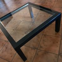 Tavolo design nero lucido e cristallo