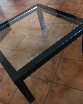 Tavolo design nero lucido e cristallo