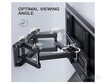 Porta tv da parete orientabile e inclinabile