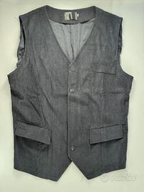 Gilet smanicato Blu in velluto a coste taglia L