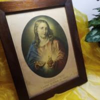 Quadro antico Cuore divino di Gesù